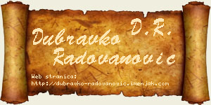 Dubravko Radovanović vizit kartica